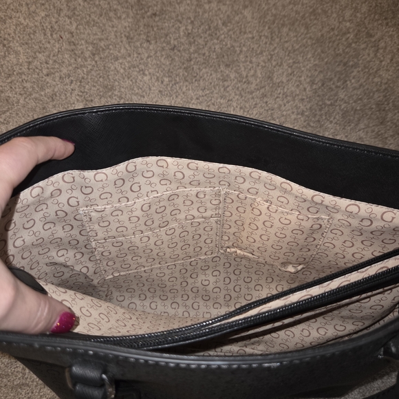 GUESS Black Monogram Tote - Picture 4 of 10